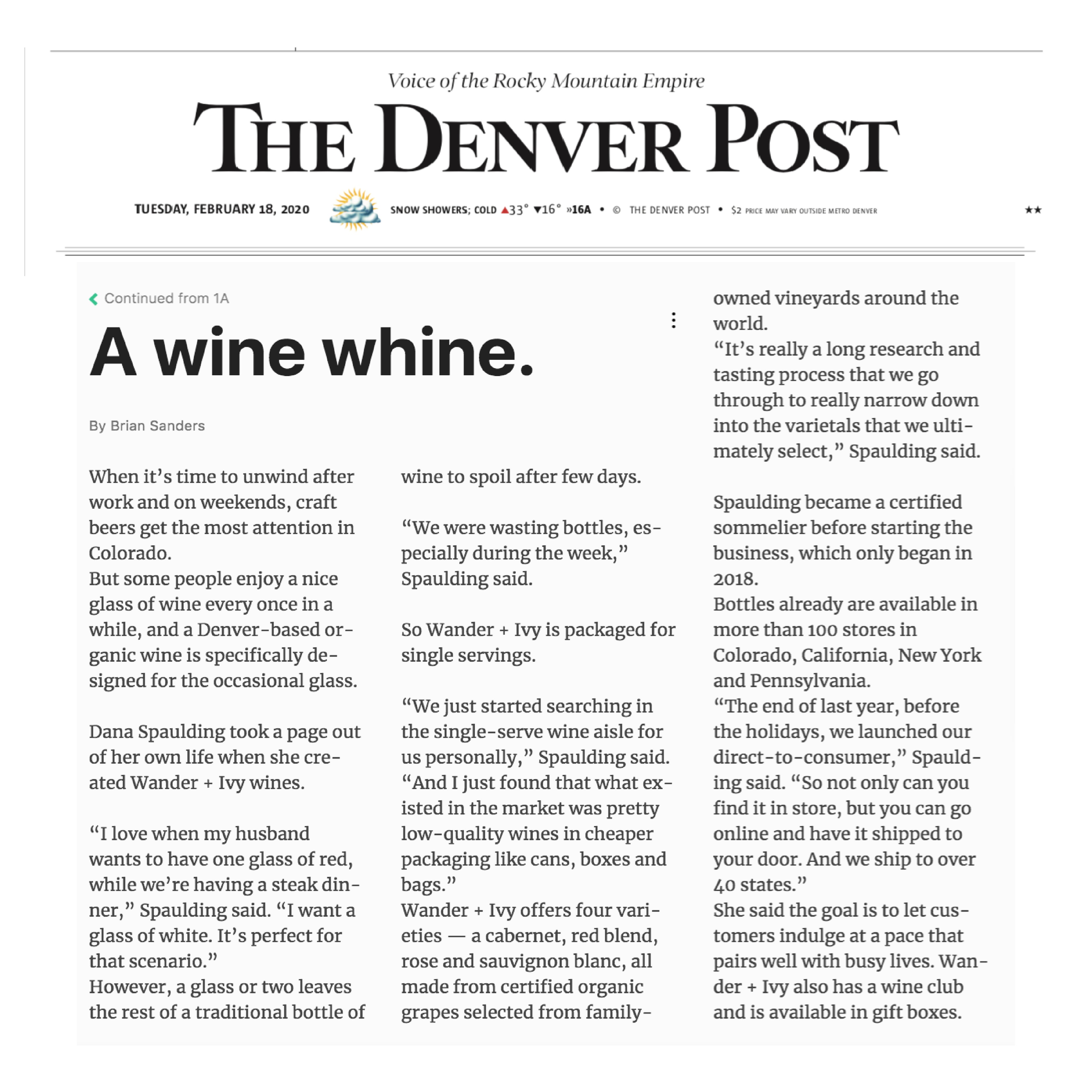 The Denver Post - A Wine Whine